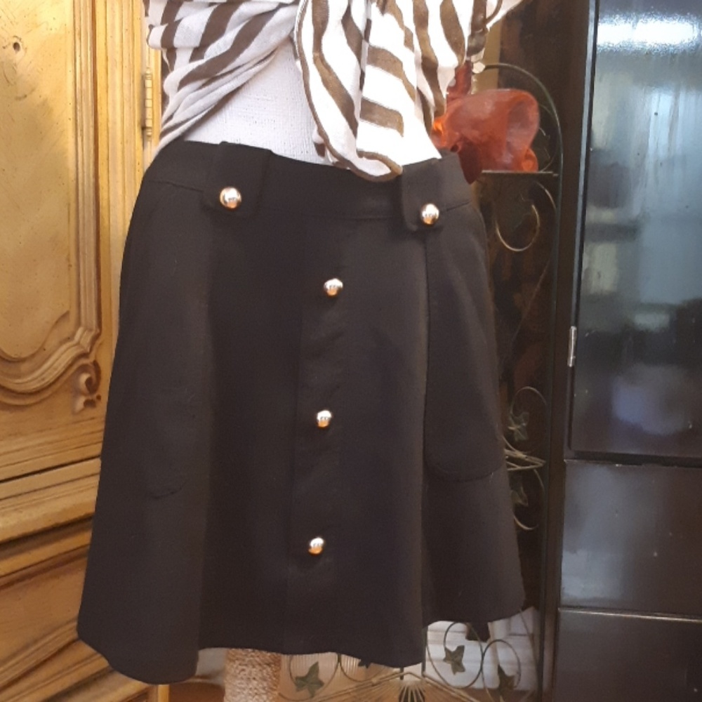 Womens Black Skirt CANDIES Sz S elastic waist B28